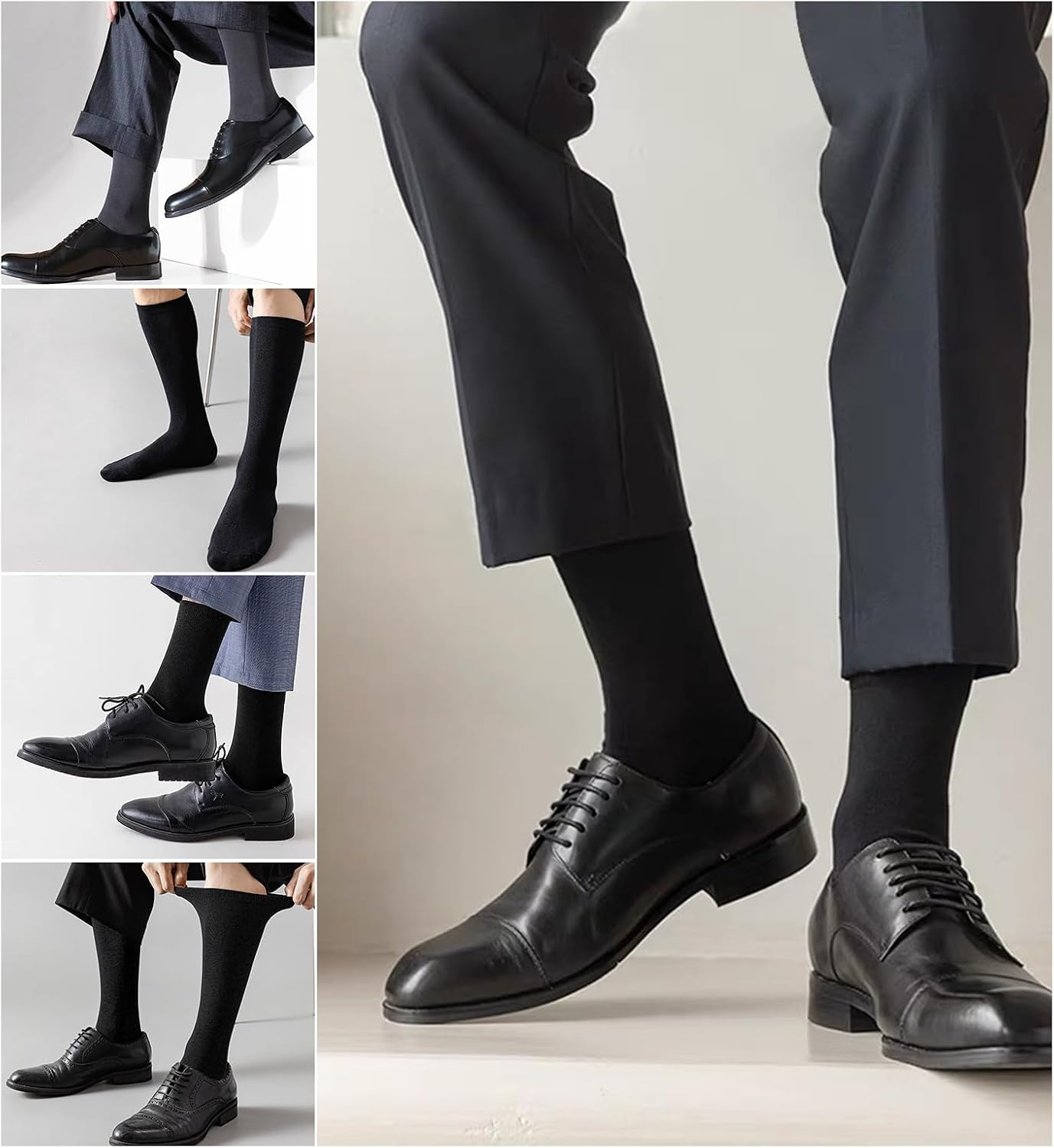 HAVE A TREE Mens Dress White Long Business Casual Plain Socks 3-12Pack | Ultra-soft,breathable,medium-thickness cotton socks that stay up without marks,perfect for everyday wear.