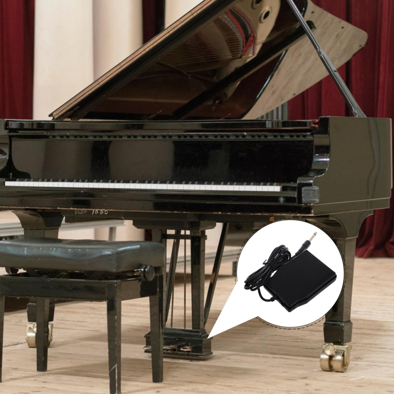 Pedal de Sustain para Piano Digital y Eléctrico Negro