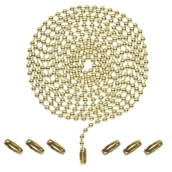 Pull Chain Extension for Ceiling Fan and Light Fixture, 59-inch Long with 6 Matching Connector (Gold)