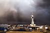 Oilfield Photography Print (Not Framed) Picture of Thunderstorm Passing Behind Drilling Rig on Stormy Day in Oklahoma Oil and Gas Wall Art Energy Decor (4 x 6)