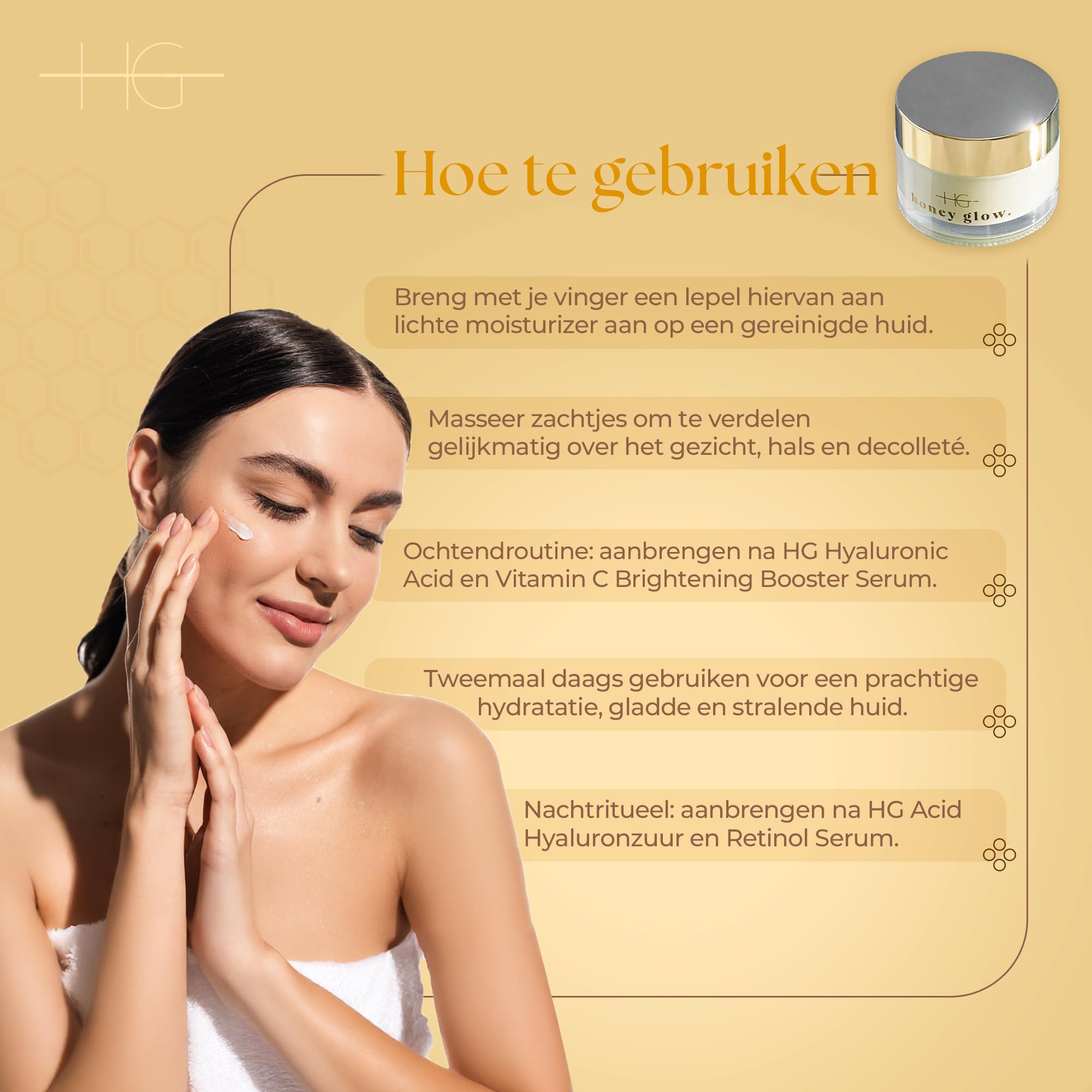 HoneyGlow ultra nawilżający ceramiczny krem do twarzy z miodem, wzmacnia barierę dla skóry i chroni przed światłem słonecznym, SPF15, sformułowany z niacynamidem, kwasem hialuronowym i