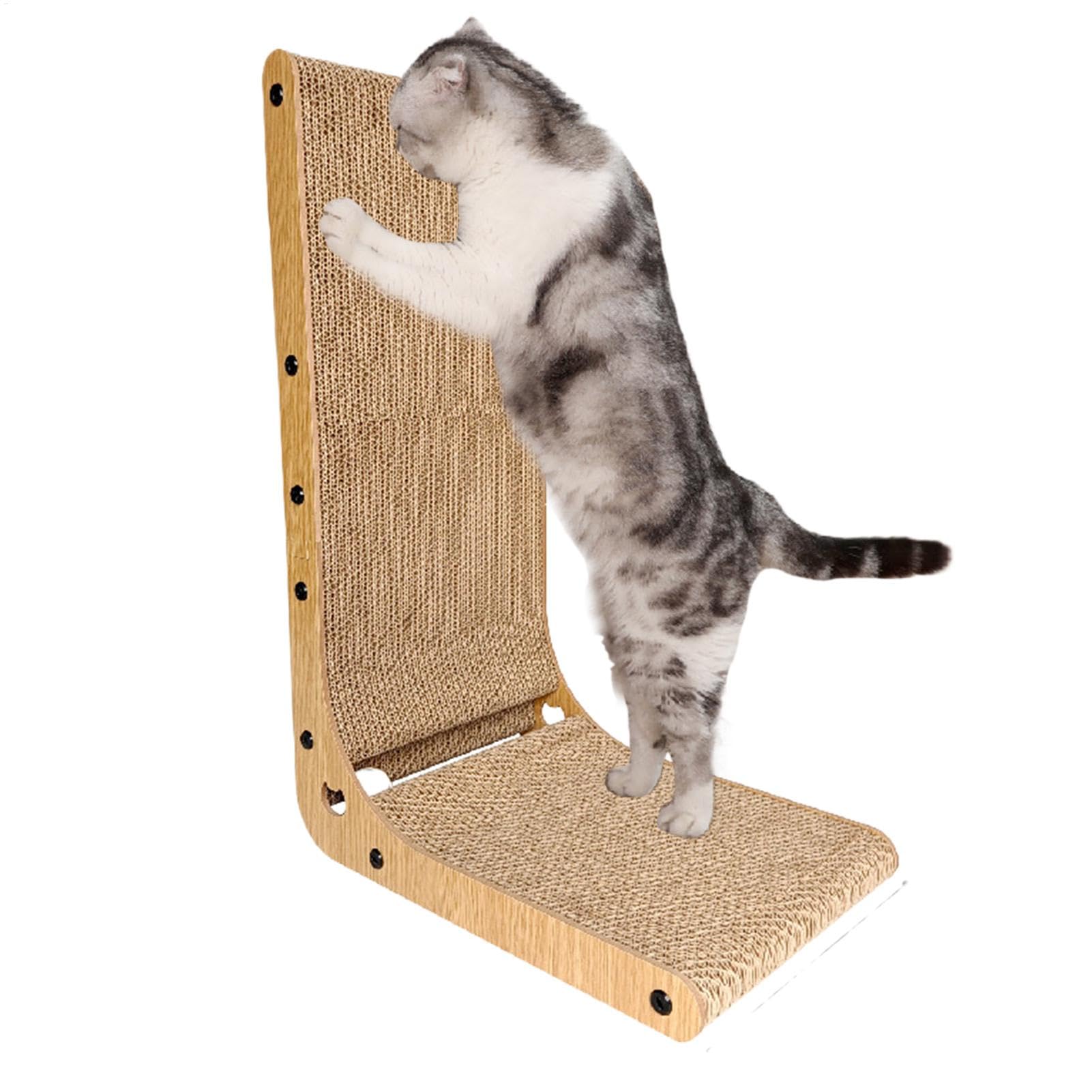 Cartón rascador para Gatos, cartón rascador en Forma de L, Accesorios para