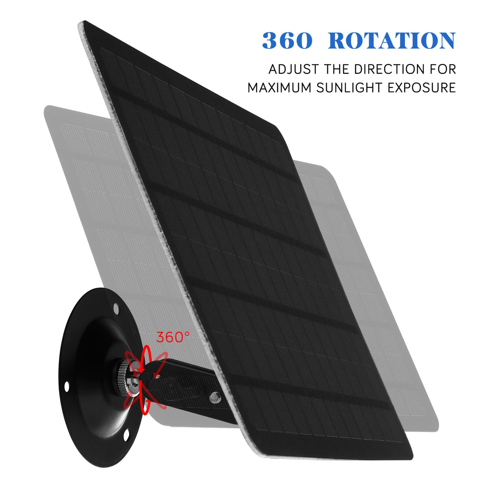 ifundom Pannello Solare Esterno 20w per Telecamere di Sicurezza Caricabatterie Usb, Pannello di Ricarica Solare Monocristallino da Parete, per Illuminazione e Dispositivi a Basso Consumo