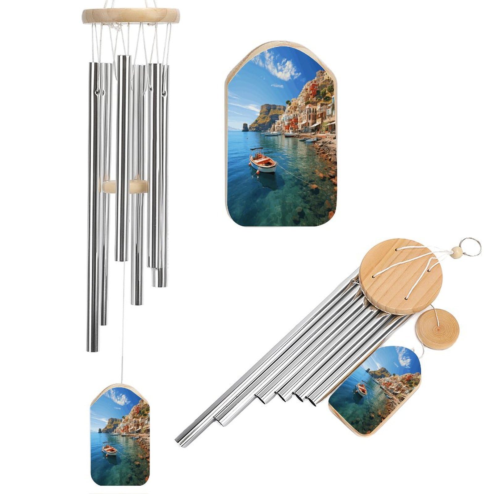 Adfgyerh Style Seaside Town Wind Chimes For Outside, Memorial Windchimes Deep Tone Soothing Melodic Tones, Sympathy Wind Chimes For Patio Home Or Garden Decor