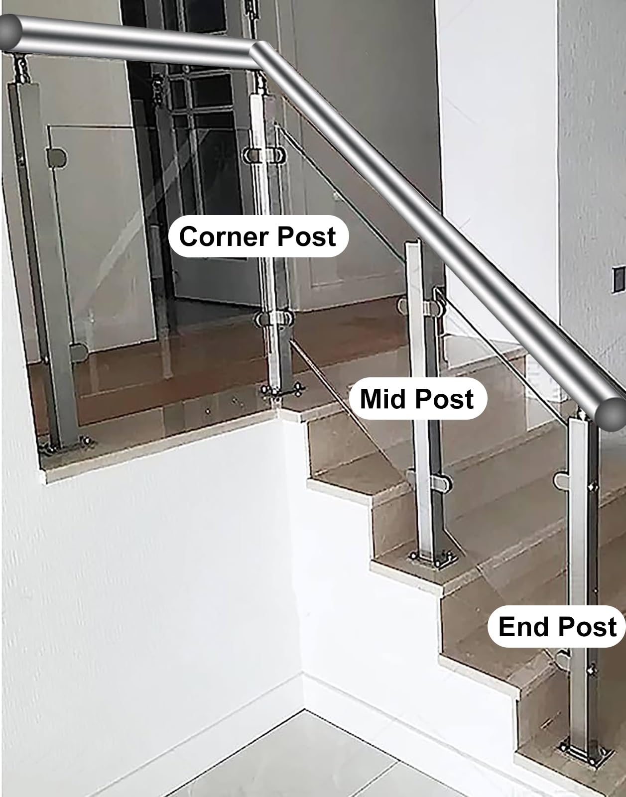Szklane balustrady balustradowe z otworami na czopy, wytrzymałe panele ogrodzeniowe i filary do systemów poręczy wewnętrznych i zewnętrznych