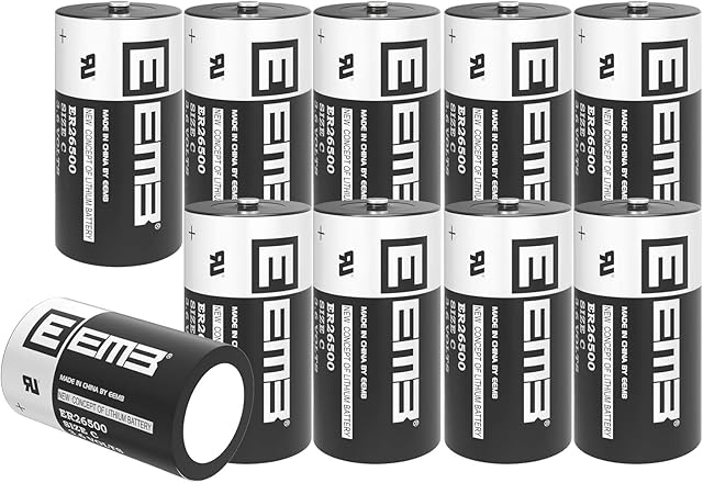 EEMB ER26500 C Size 3.6V Lithium Battery High Capacity Li-SOCL Non-Rechargeable Battery LS26500 SB-C01 TL-2200 for TPMS Automobile tire pressure monitor Smart card instrument electricity meter (10)