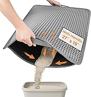 Vista 11 de Tapete para Arena de Gatos-30"X24" Tapete Grande para Caja de Arena Atrapante para Gatitos EVA Diseño de Panal de Doble Capa, A Prueba de Orina e