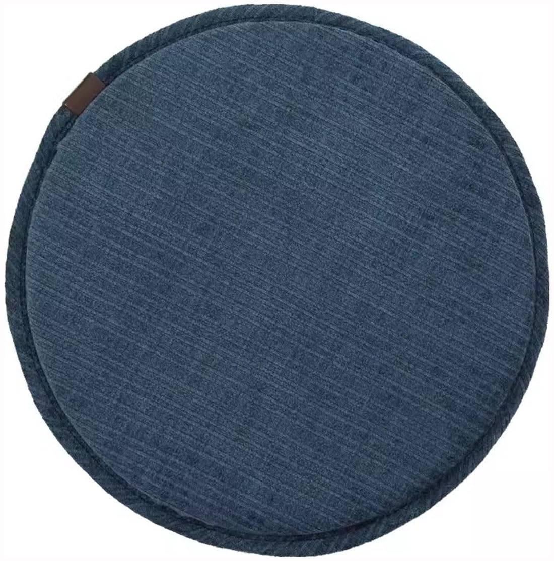 Ghjceviov Breathable Cotton And Linen Chair Cushion, Round Seat Cushion With Elastic Ties Hooks, Diameter 30cm/33cm/35cm/40cm/45cm Anti-Slip Kitchen Chair Pad(Navy Blue,45 * 45cm)