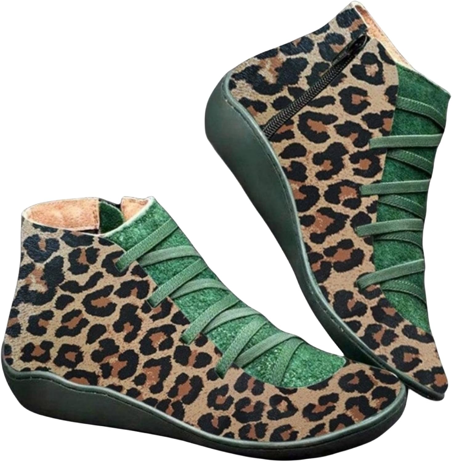 Women's Chunky Heel Combat Boots – Pointed Toe Ankle Boots With Arch Support – Lace-Up Fashion Booties