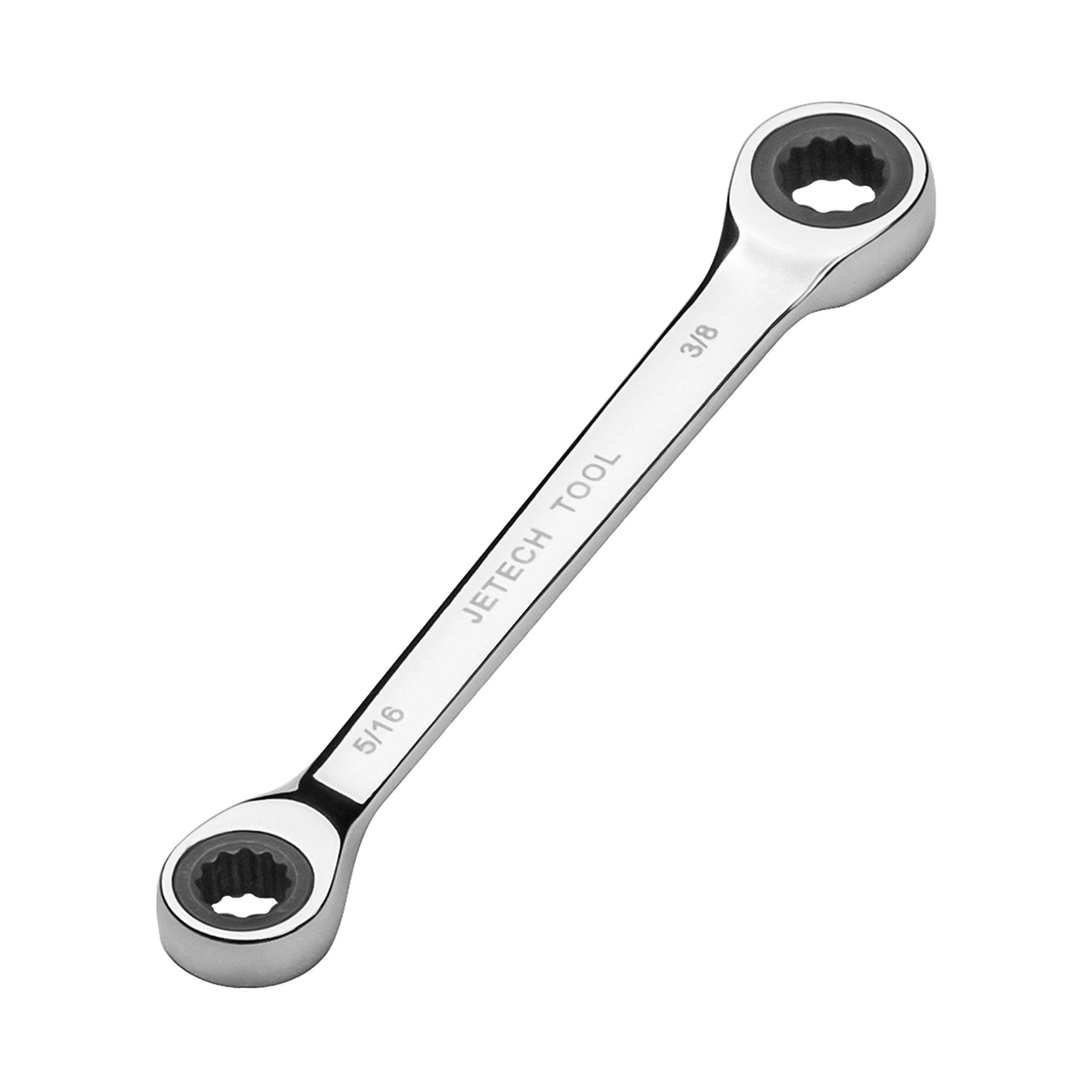 JetechDouble Box End Ratcheting Wrench (5/16 Inch x 3/8 Inch) - Heavy Duty Cr-V Gear Spanner