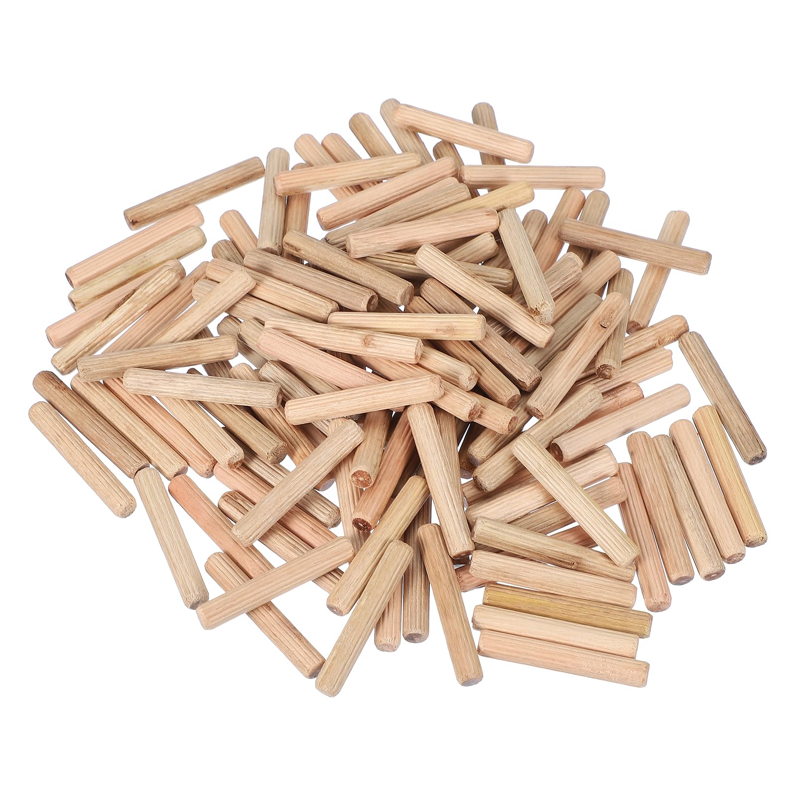 PATIKIL Wooden Dowel Pins 5/16" x 2" (8mm x 50mm) Straight Dowel Rods Wood Fluted Dowels Rods for Crafts Furniture DIY Hardwood Count 120