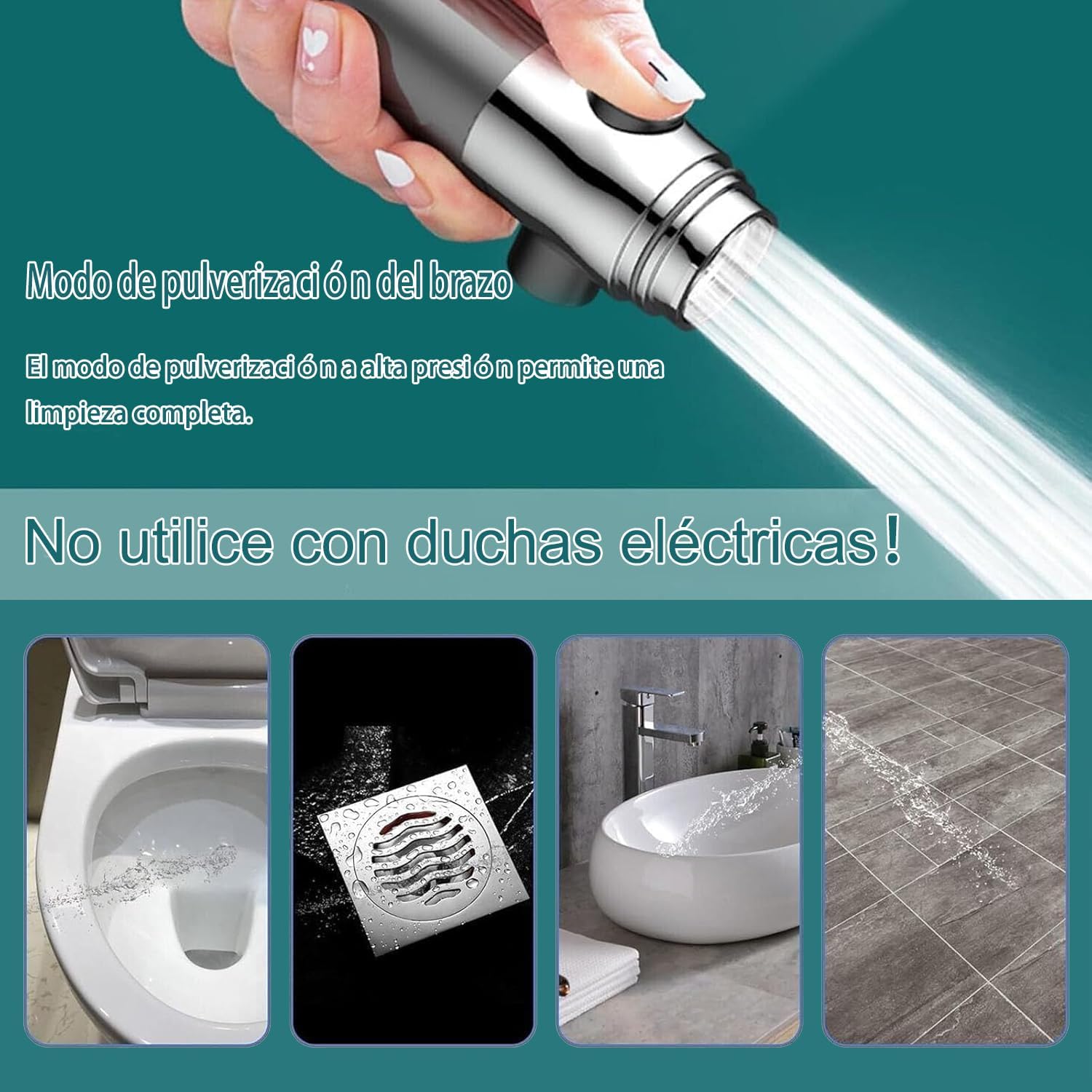 Alcachofa de Ducha con Filtro de 15 Pasos, cabezal ducha Antical con Manguera de 1.5M, Filtro Ducha 3 +1 Modos de Rociado filtro y botón de OFF/ON, Ideal para Aguas Duras y Limpieza del Baño Gris