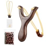 Solid Wooden Slingshot with Classic Construction Hunting Slingshot for Catapult Game&comma; Outdoor&comma; Hunting-for Adult &lpar;Deep Brown&rpar;