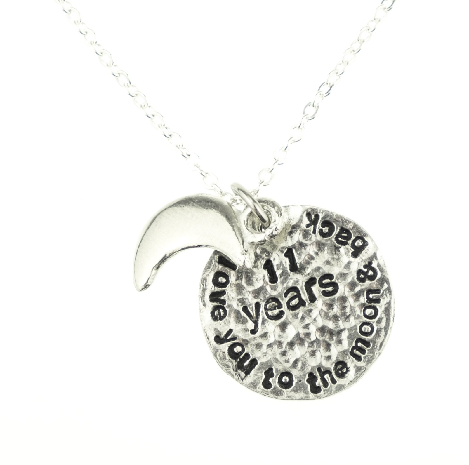 Pirantin I Love You to The Moon and Back 11th Wedding Anniversary Necklace - Unique 11th Anniersary Gift Idea