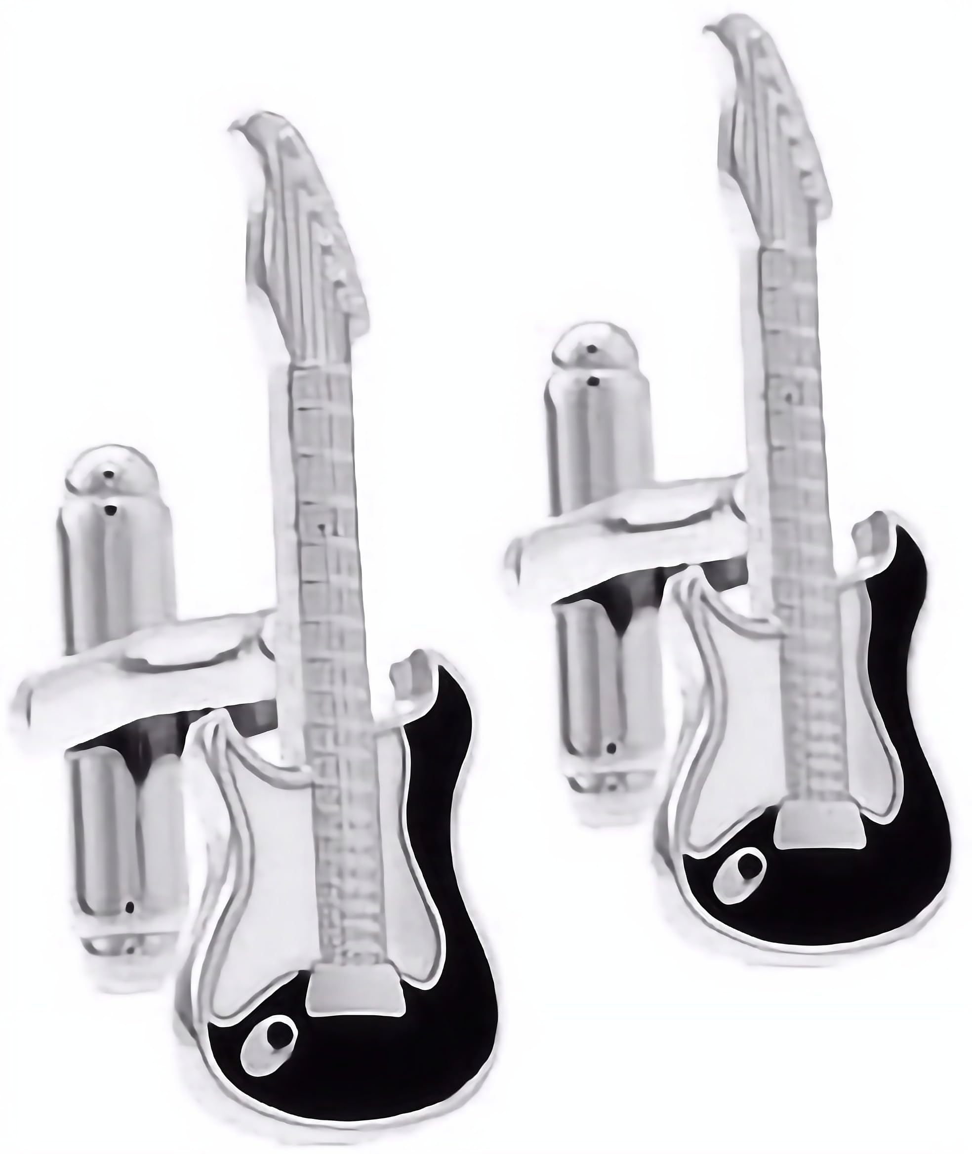 Gemelolandia | Gemelos Guitarra Fender Stratocaster Negra II Gemelos Originales Para Camisas | Para Hombres y Niños | Regalos Para Bodas, Comuniones, Bautizos y Otros Eventos