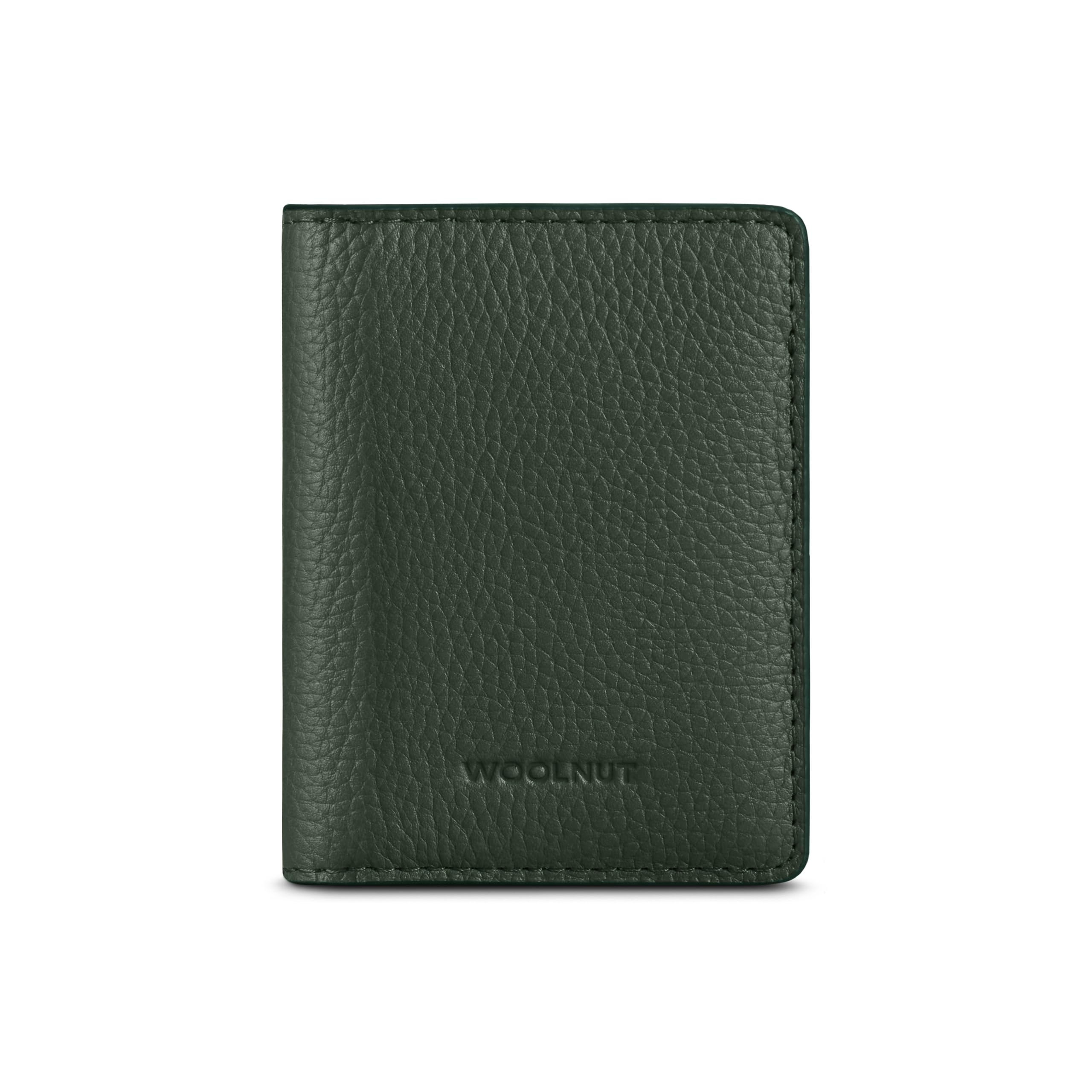 Woolnut Cartera de cuero, verde, medium, Minimalista