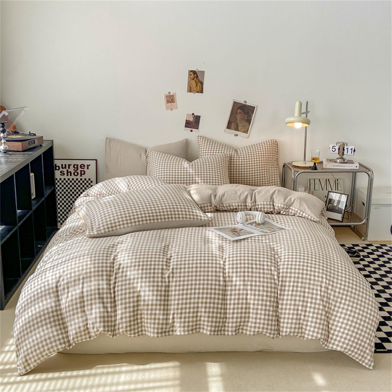 Nayoroom Gingham Duvet Cover Queen Size