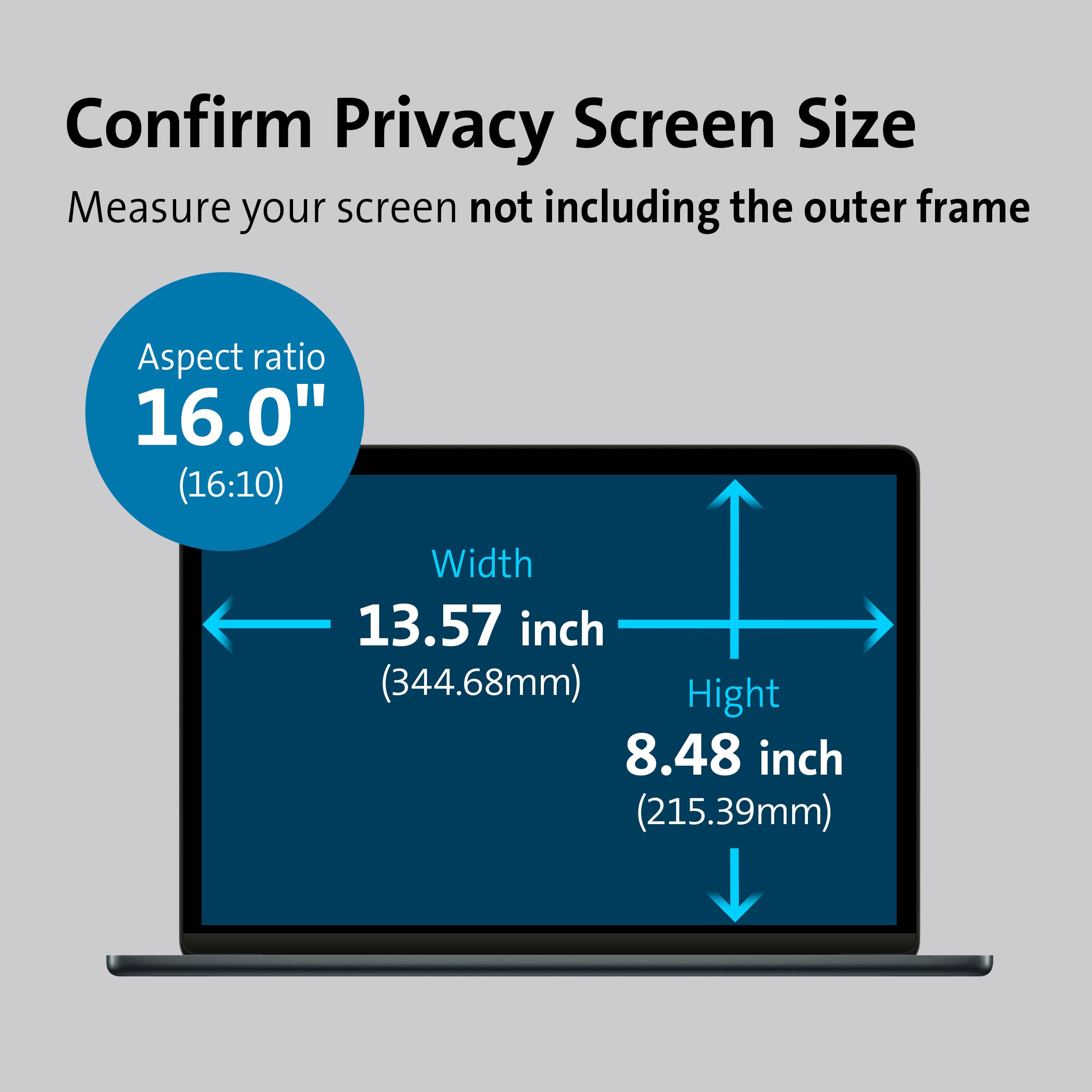 Kensington filtre de confidentialité magnétique MagPro pour écran 16'' (16:10), anti-reflets, anti lumière bleue, compatible avec les PC portables Lenovo ThinkPad, HP, Dell, K55256WW