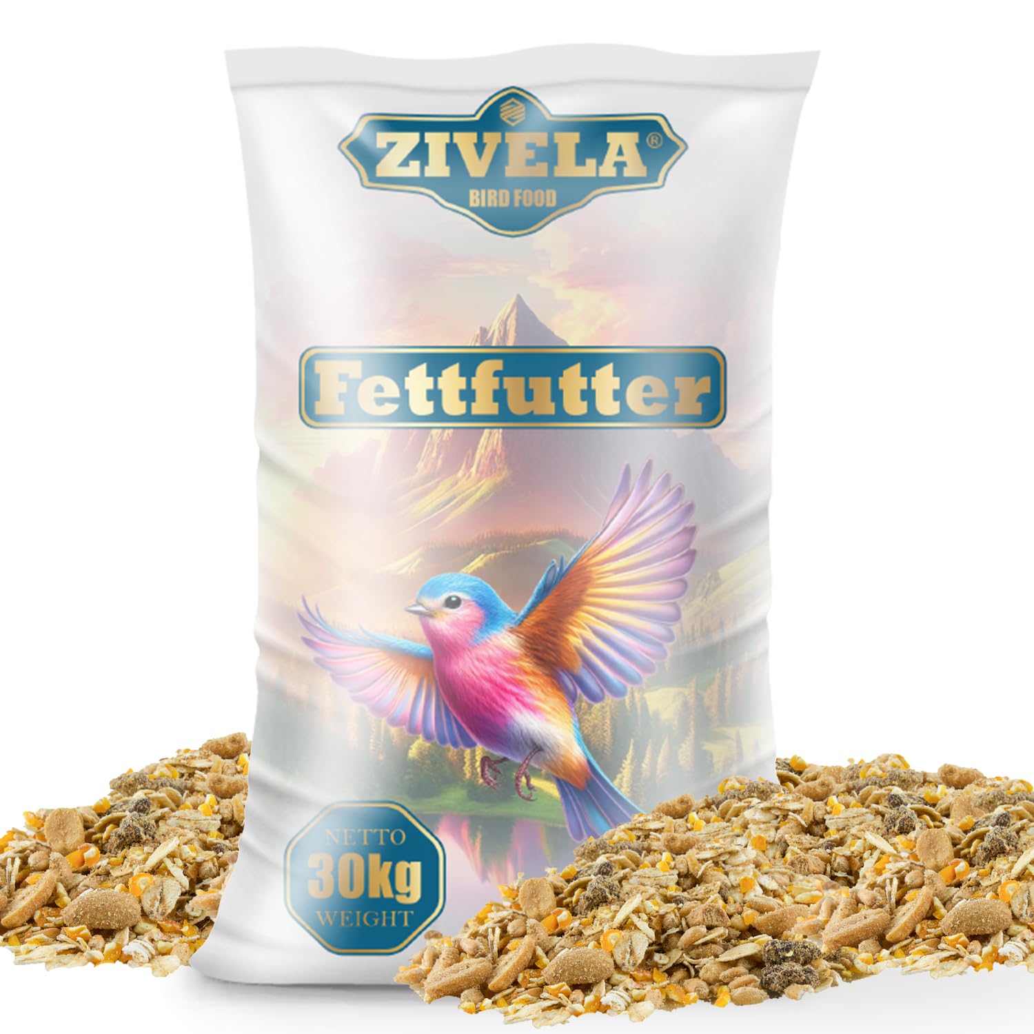 Pienso graso para aves silvestres, 30 kg, 30 kg, alimento graso para todo el año, alimento mixto para aves silvestres, 30 kg
