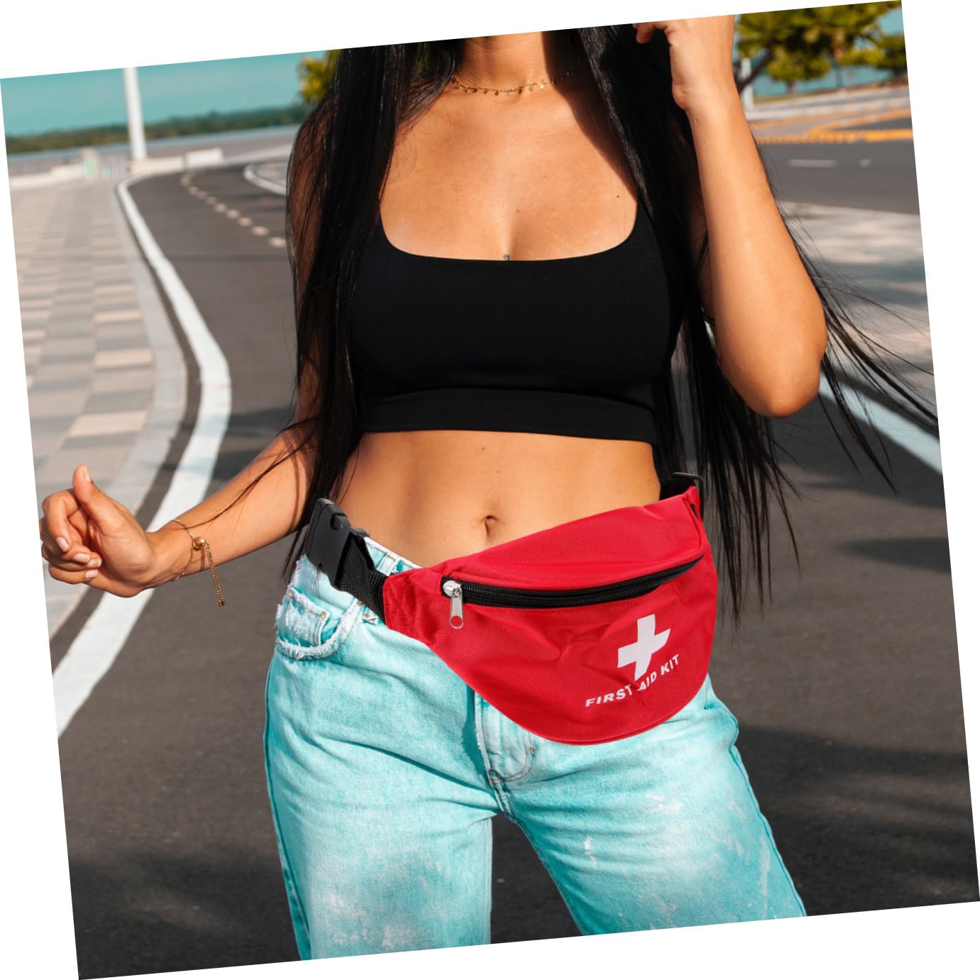 TOYANDONA Bolsa De Primeros Auxilios Bolsa De Medicina De Cintura Bolsa De Viaje De Medicina Bolsa De Emergencia De Coche Bolsa De Kits Médicos Tela De Nailon Rojo 2 Piezas X 4