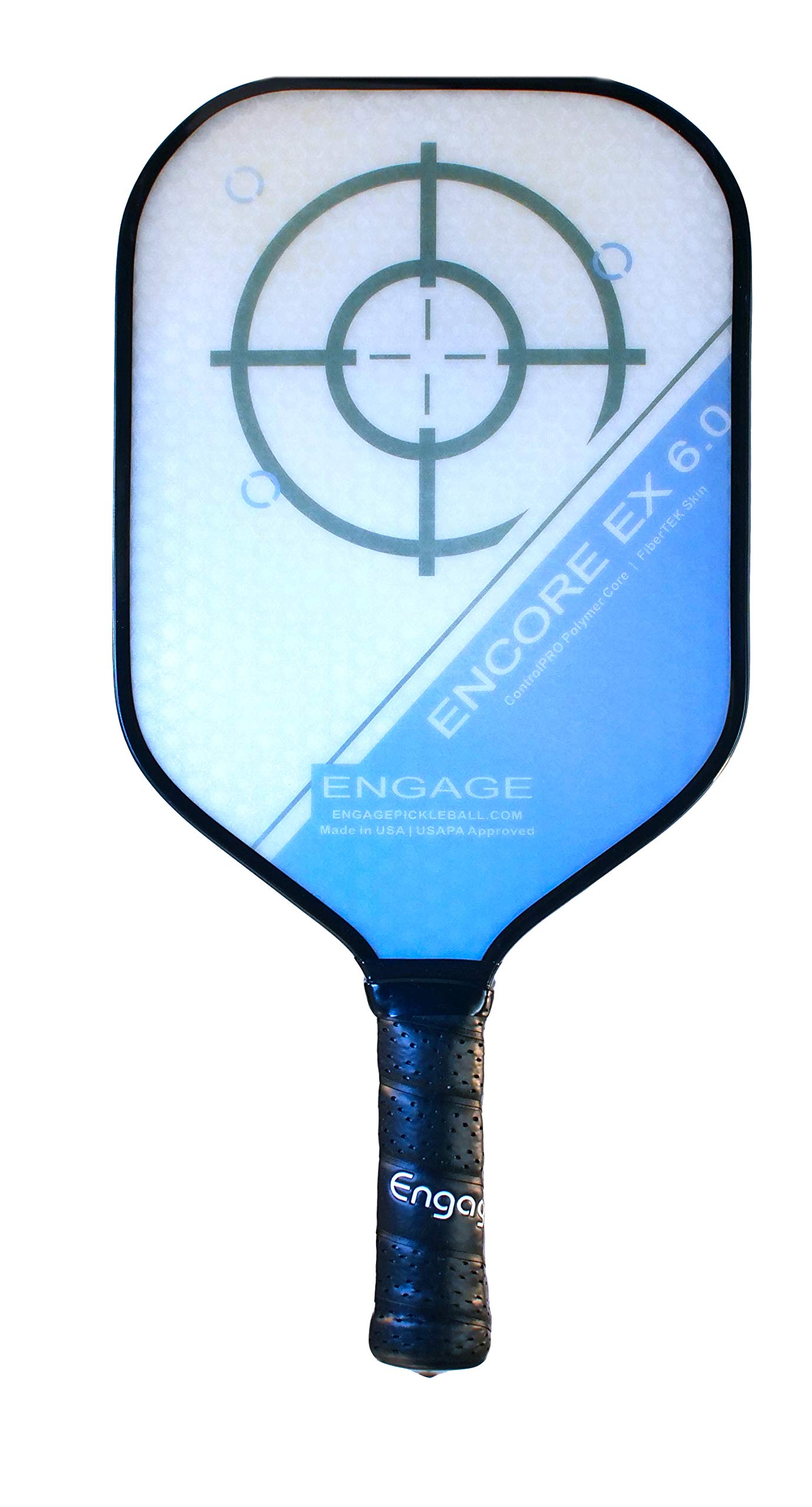 Engage Encore MX 6.0 Pickleball Paddle | USAPA Approved | Textured FiberTEK High Compression Fiberglass Face & ControlPRO II Polymer Core