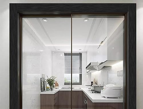 Miniatura 5 de Yija Borde de pared autoadhesivo 3D de color metálico, impermeable, fácil de aplicar, azulejos de cocina y baño, 4.2 x 196.8 pulgadas (negro)