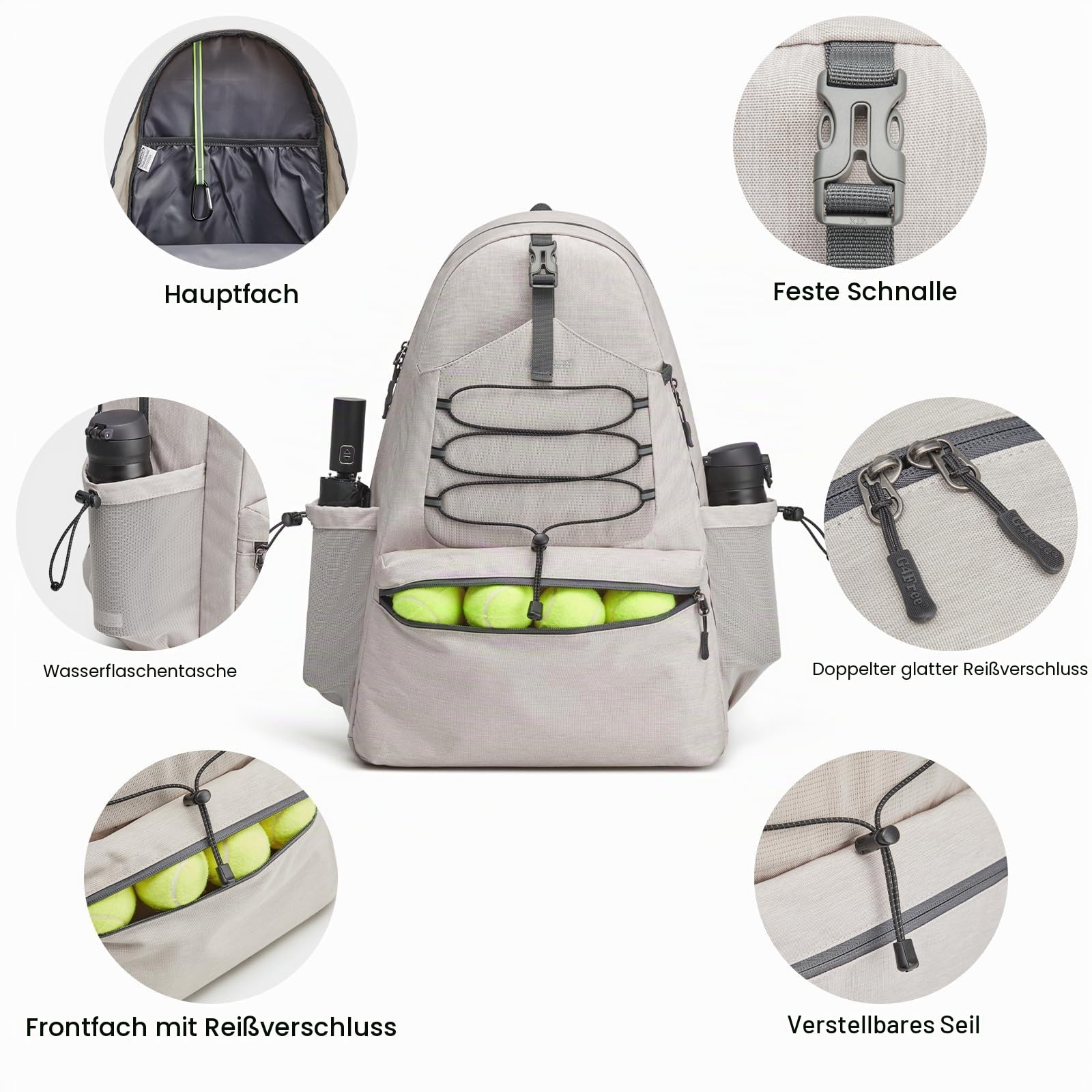 G4Free Tennistasche, Tennis-Rucksack für Frauen Männer, große Pickleball-Tasche, hält 4 Schläger mit Schuhfach