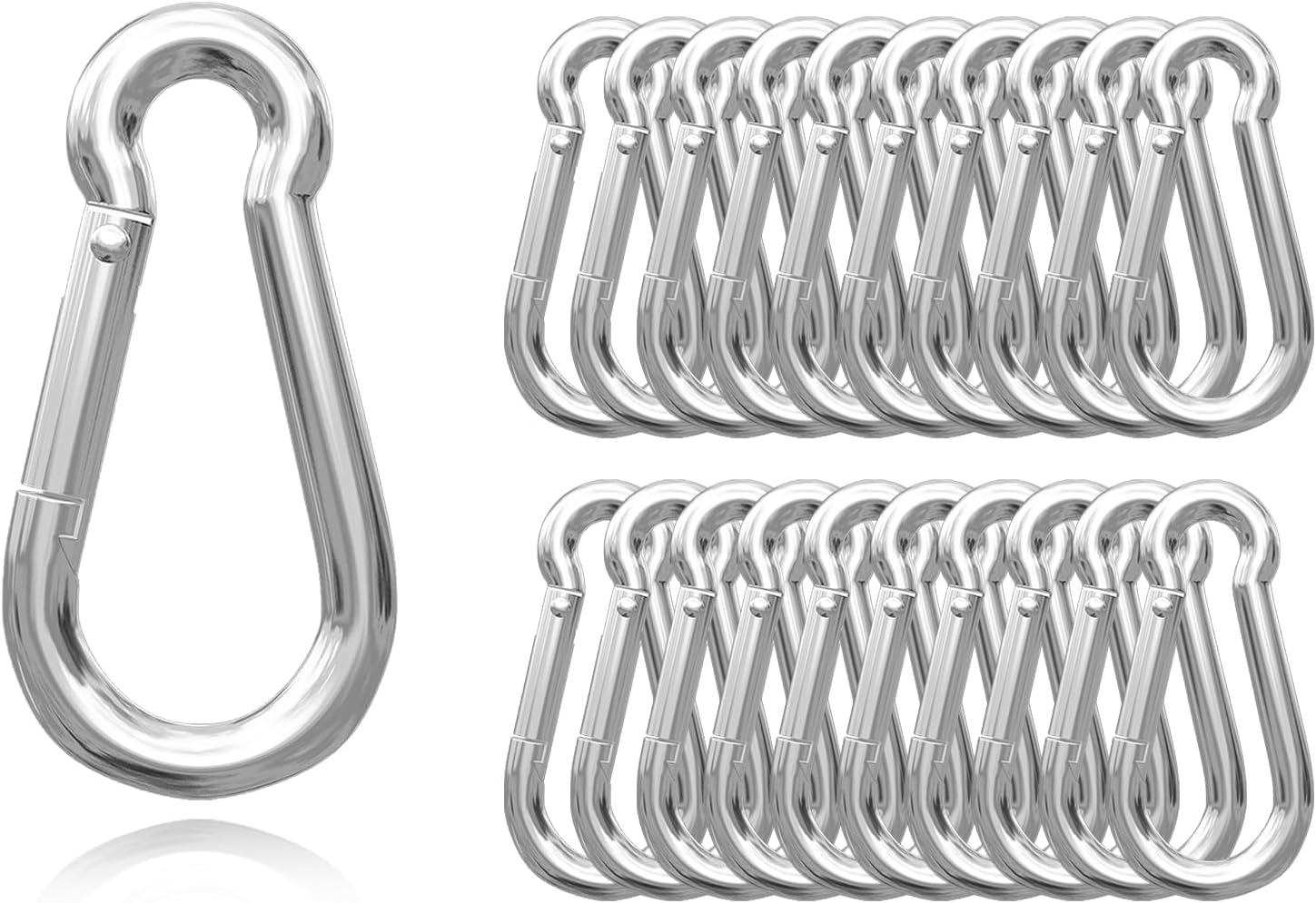 40 Pcs 3 Inch Spring Snap Hook Carabiners,M8 5/16 Inch Snap Hooks,Holding Capacity Spring Clips for Hammock Swing Outdoor Travel
