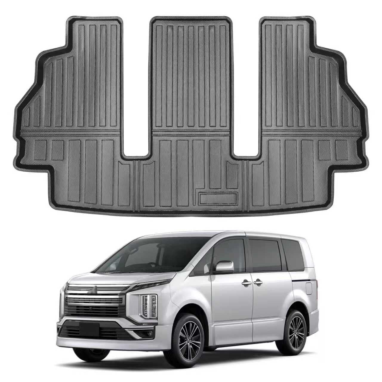 適合対応三菱 デリカ D5型 ラゲッジマット 専用 2019年2月~現行 DELICA トランクマット 汚れ防止 滑り防止 傷防止 3D立体 内装 保護パーツ 取付簡単 TPE素材 ブラック