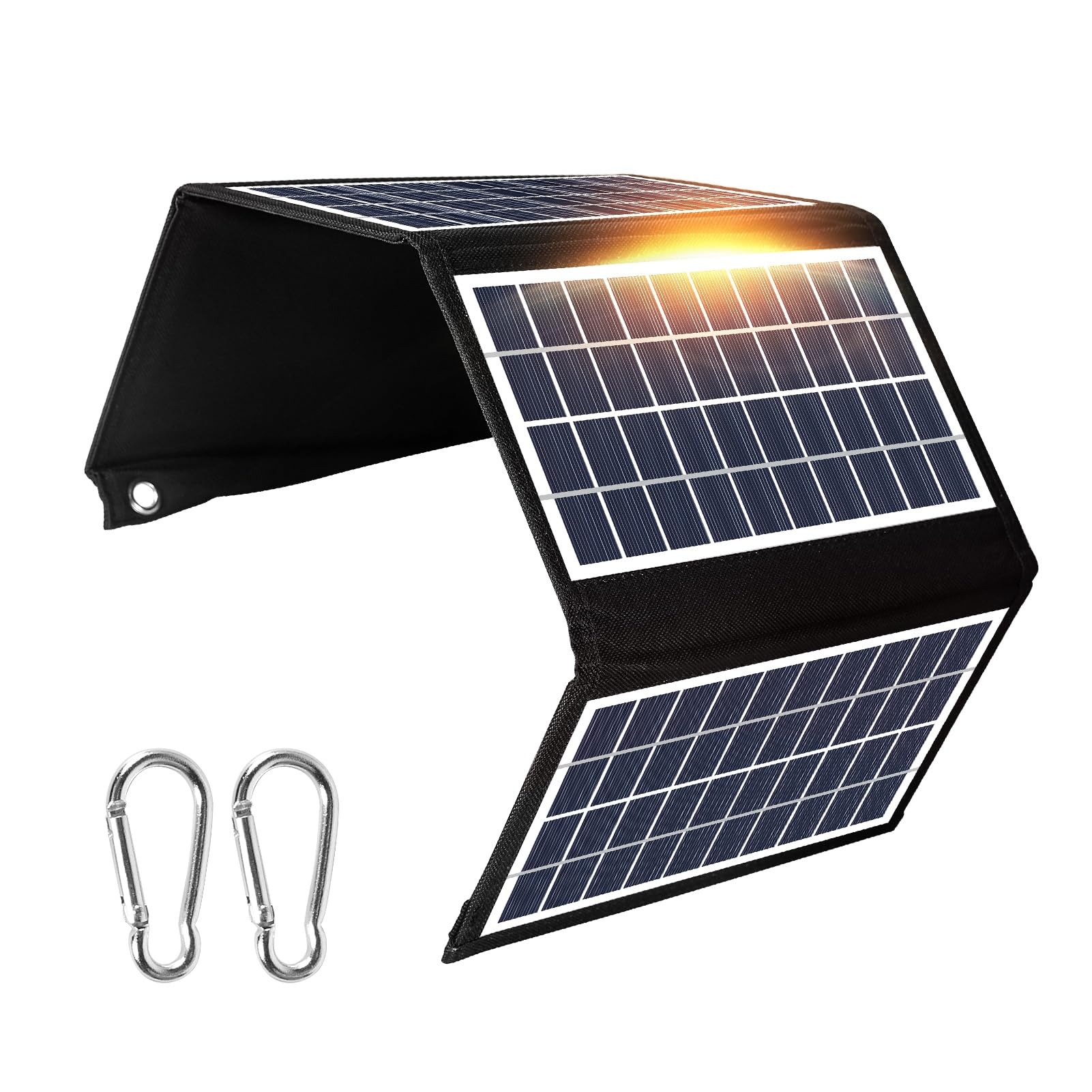 Jadeshay 20W Solar Ladegerät 5V Dual-USB-Ausgang Solarpanel Faltbar Solarladegerät Für Handy, Solar Powerbank für Smartphone Camping