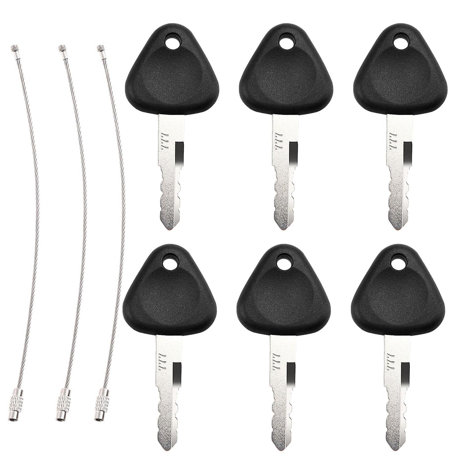 777 Ignition Starter Key,9 PCS Construction Machines Key,Universal Lgnition Switch Spare Keys with Keychain โ image 1
