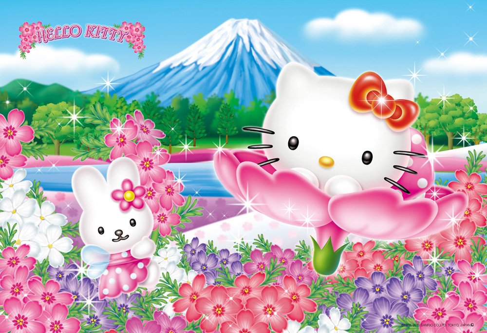 Amazon.co.jp: 300ピース ジグソーパズル ハローキティの富士と芝桜