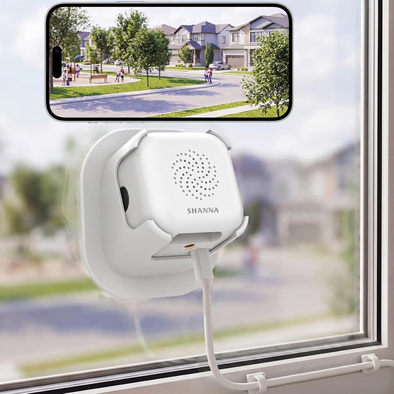Fensterkamera Innen,2K 3MP MiNi Kamera Außen,5GHz&2,4GHz WiFi mini überwachungskamera aussen mit KI-gestützte verbesserte Farbnachtsicht, Fenster Kamera Personen-/Bewegungserkennung, 24/7-Aufzeichnung