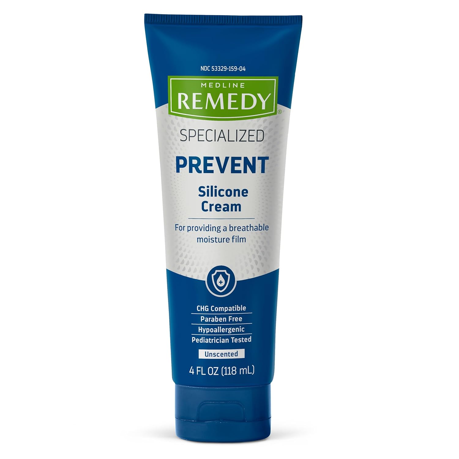 Medline Remedy Specialized Silicone Cream Unscented 4 fl oz Gentle Breathable Film for All Ages Paraben-free and Hypoallergenic