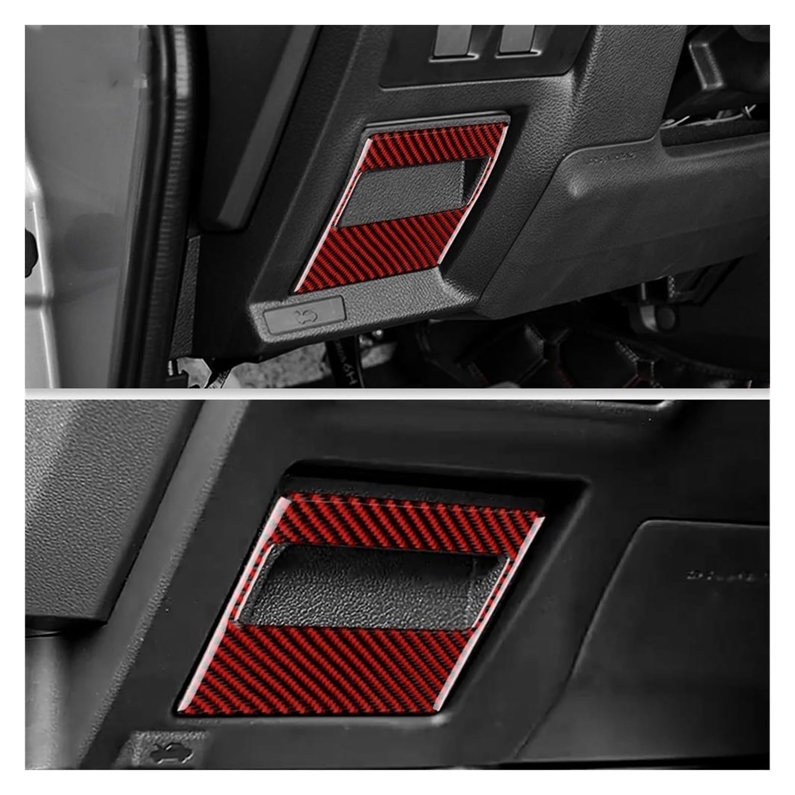 Protector de consola central de coche Etiqueta embellecedora de almacenamiento de caja de fusibles de coche para Crosstrek 2018-2023 para Impreza 2017-2023(Black Red)