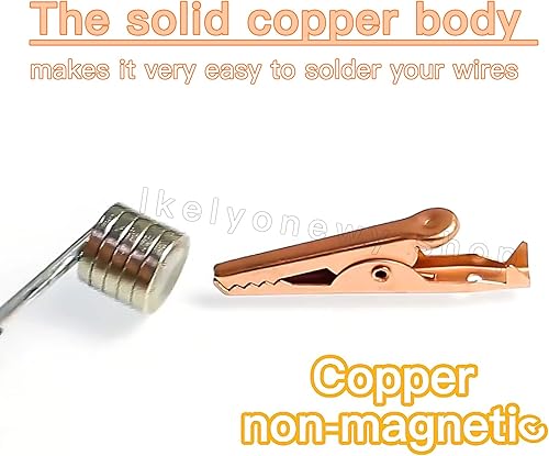 Miniatura 4 de Pinzas eléctricas de cocodrilo de cobre, cubierta aislante suave, prueba eléctrica, clip de cocodrilo, surtido, cocodrilo, puente, pinzas de prueba