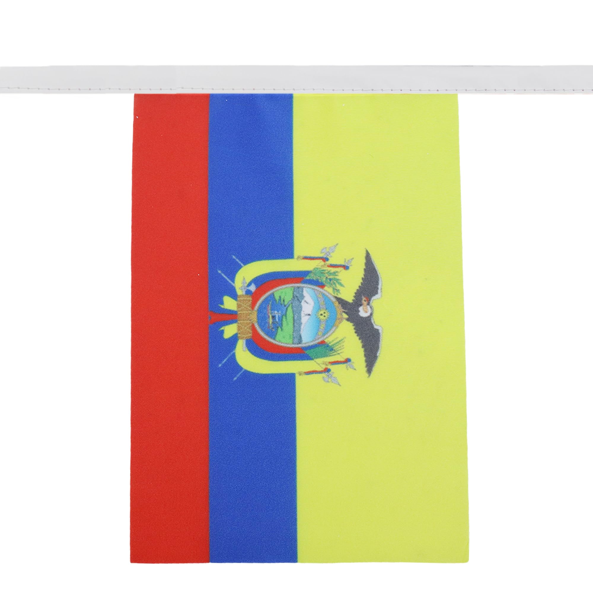 AZ FLAG Guirnalda 6 Metros, 20 Banderas de Ecuador 21x15 cm, Bandera Ecuatoriana 15 x 21 cm - Banderines — view 2