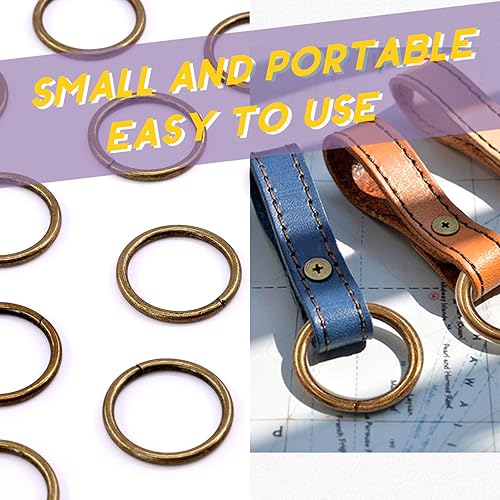 Miniatura 6 de Swpeet 60 anillos de metal multiusos de bronce resistentes de 54 de pulgada a 1.260 in para bolsas de hardware, anillos de mano, accesorios de
