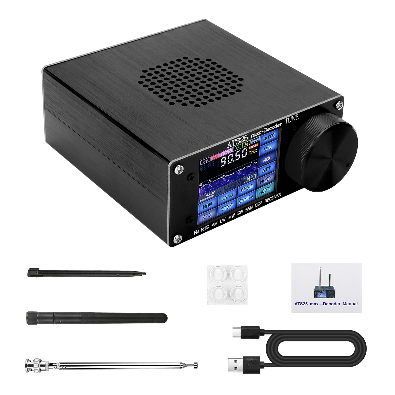ATS25max Décodeur Si4732 Récepteur radio pleine bande Récepteur DSP FM LW (MW et SW) et SSB