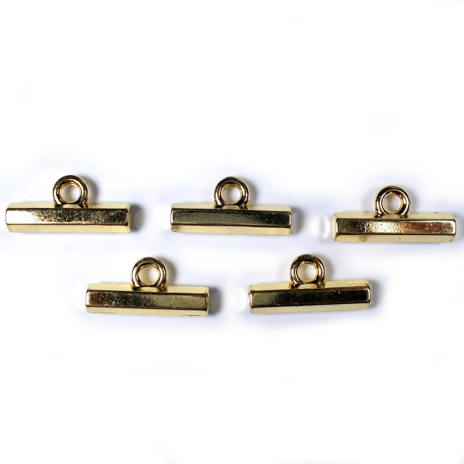Metal T Bar Buttons 20mm Gold Colour (5)