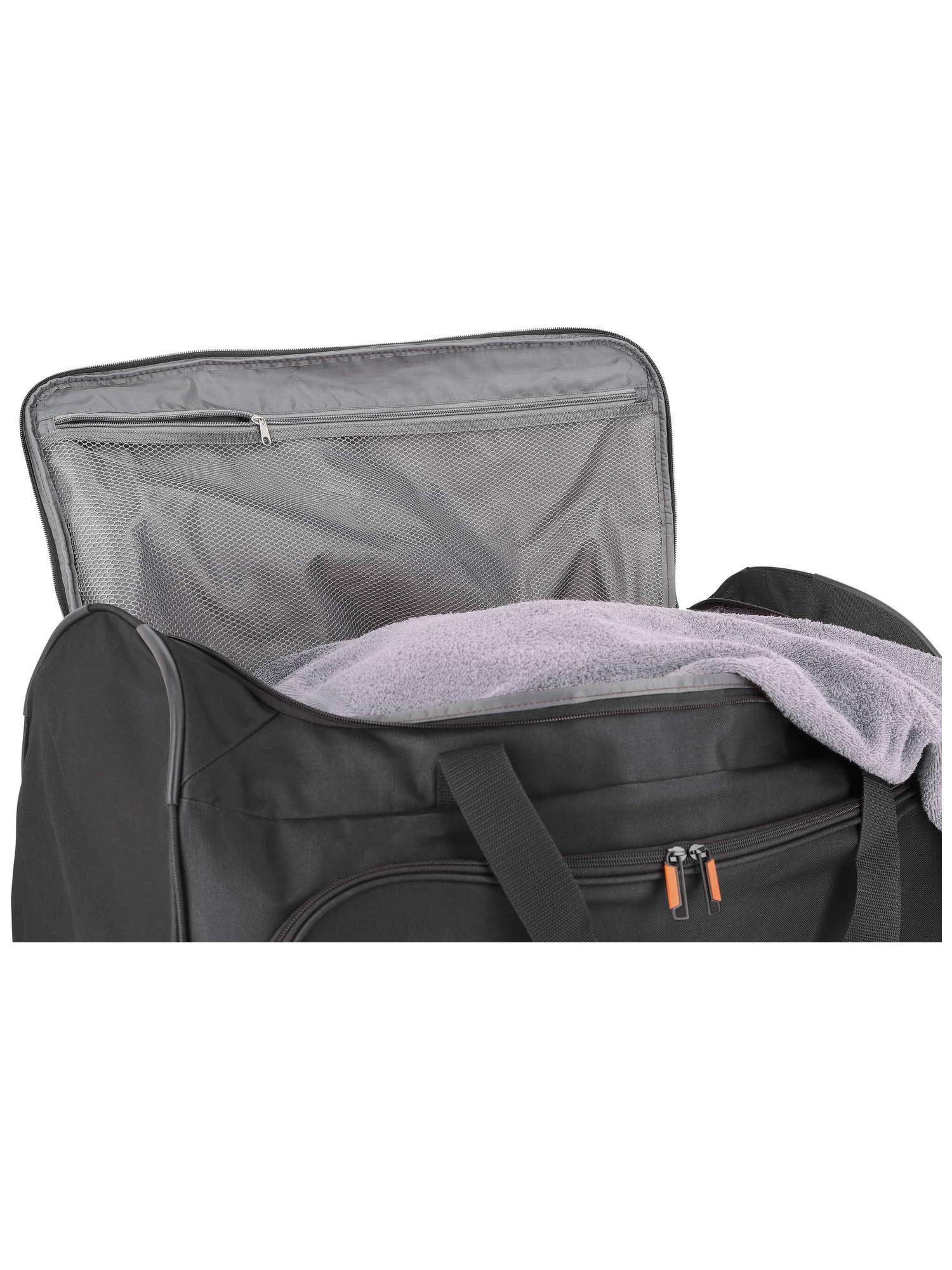 Seria Bagażu Basics Fresh: Miękka Torba Podróżna na Kółkach, O Sportowym Wzornictwie, 2-Kołowa Torba Podróżna na Kółkach, Rozmiar L, 096277-01, 71 cm, 89 Litrów, Czarna