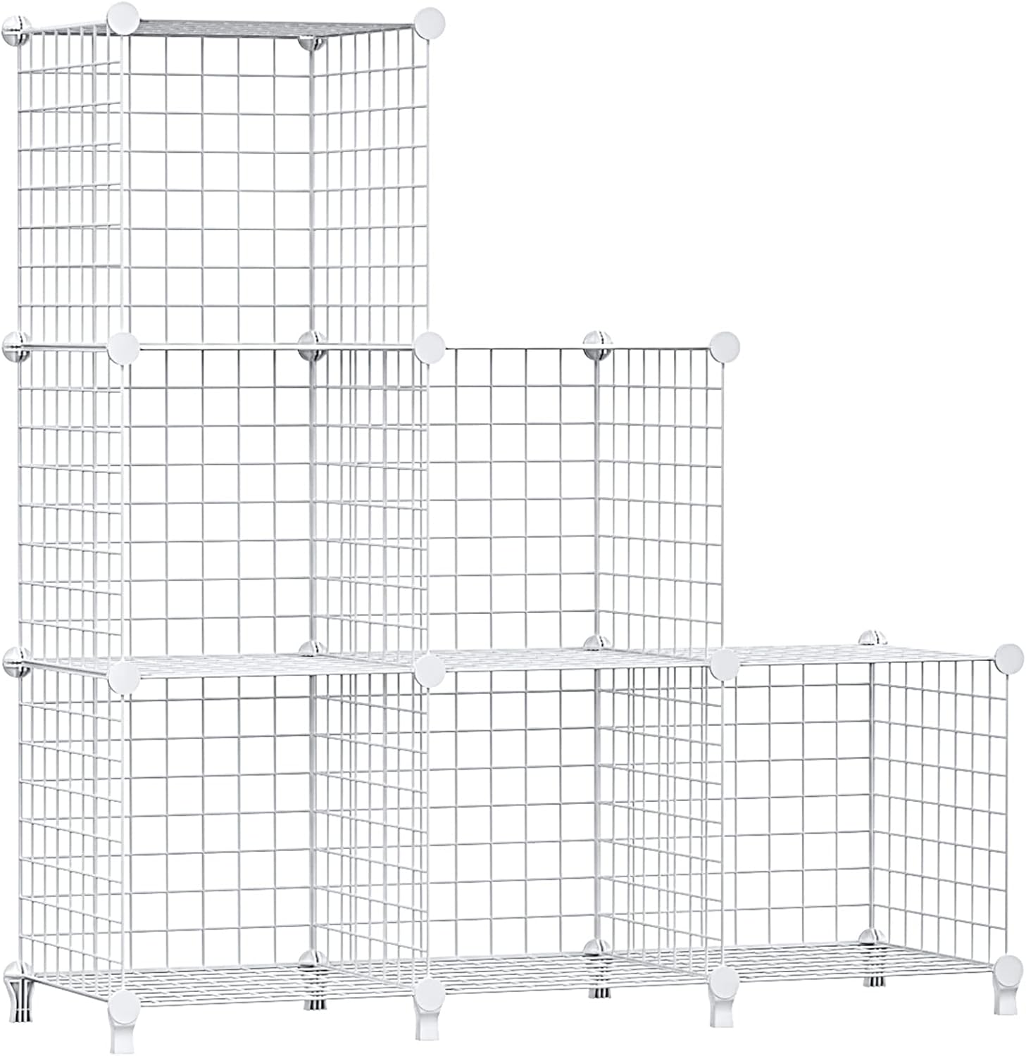 FUNLAX Wire Cube Storage Organizer, 6 Cube Metal Closet