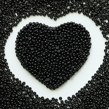 Black Seed Beads 110 Grams About 4000pcs, 3mm 8/0 Glass Craft for Making Earrings, Bracelets, Pendants, Waist Jewelry,DIY Handmade Seed BeadsBlack