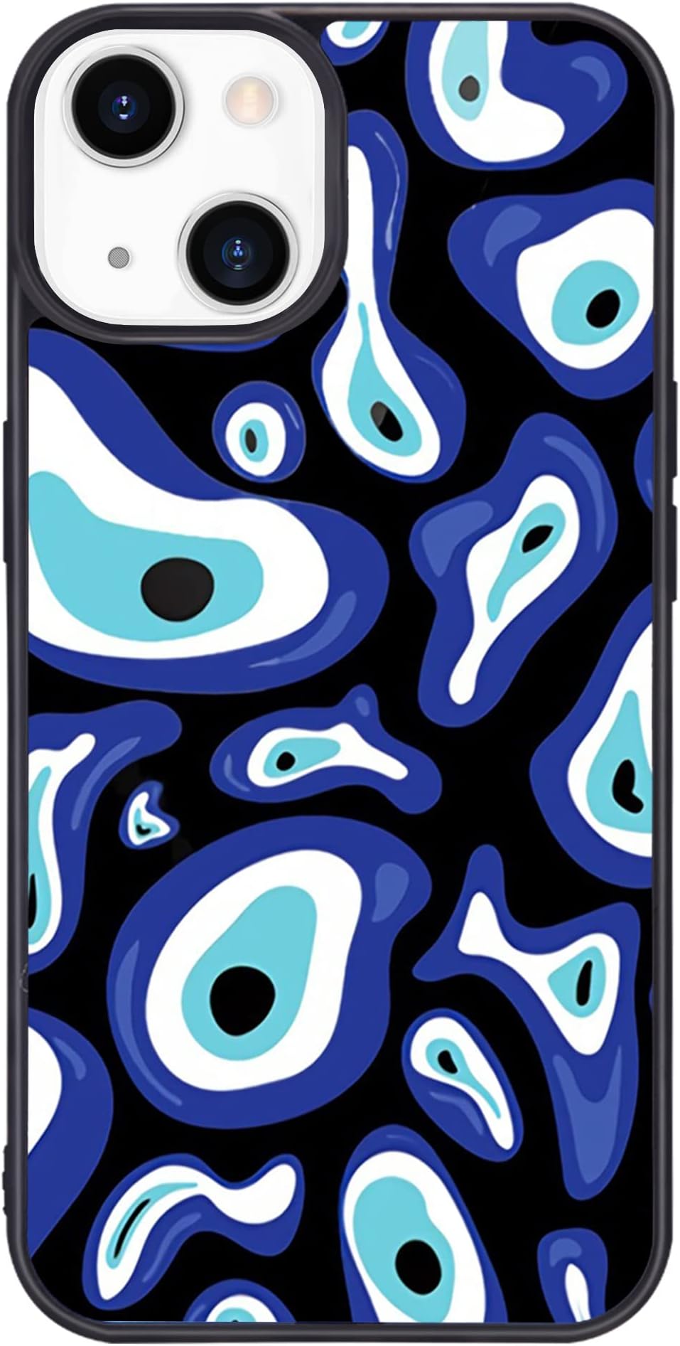 Wihytec Cute Abstract Phone Case for iPhone 7/iPhone 8 Evil Eyes Case Cover TPU Bumper Hard Back Shockproof Phone Case Girly Protective Phone Cover with Pattern