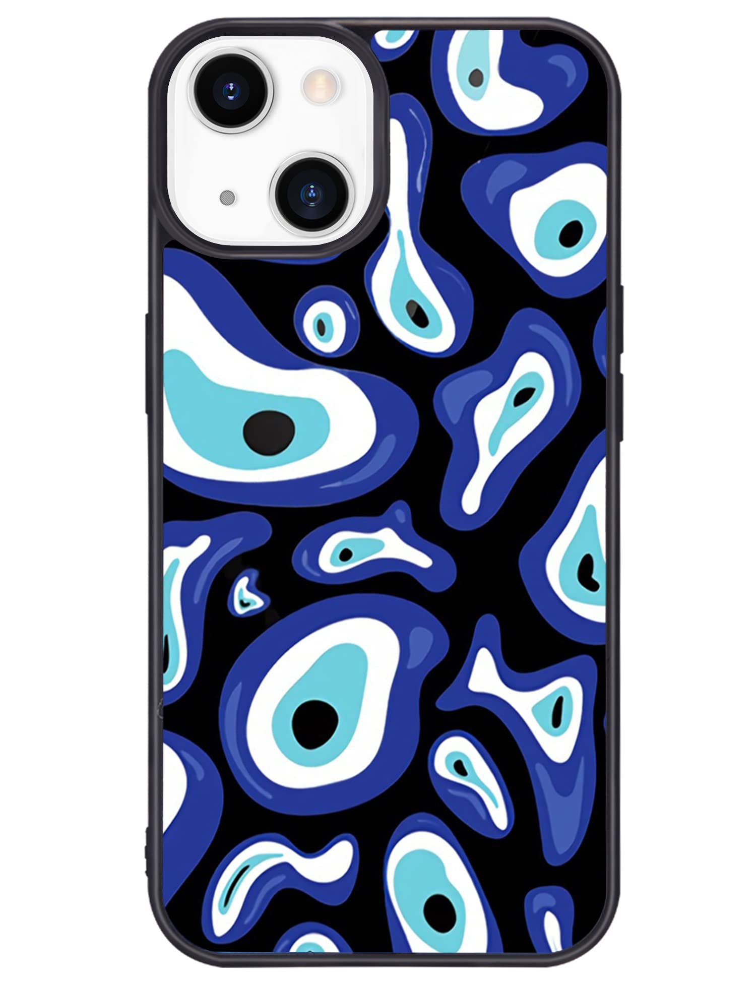 Wihytec Cute Abstract Phone Case for iPhone 7/iPhone 8 Evil Eyes Case Cover TPU Bumper Hard Back Shockproof Phone Case Girly Protective Phone Cover with Pattern