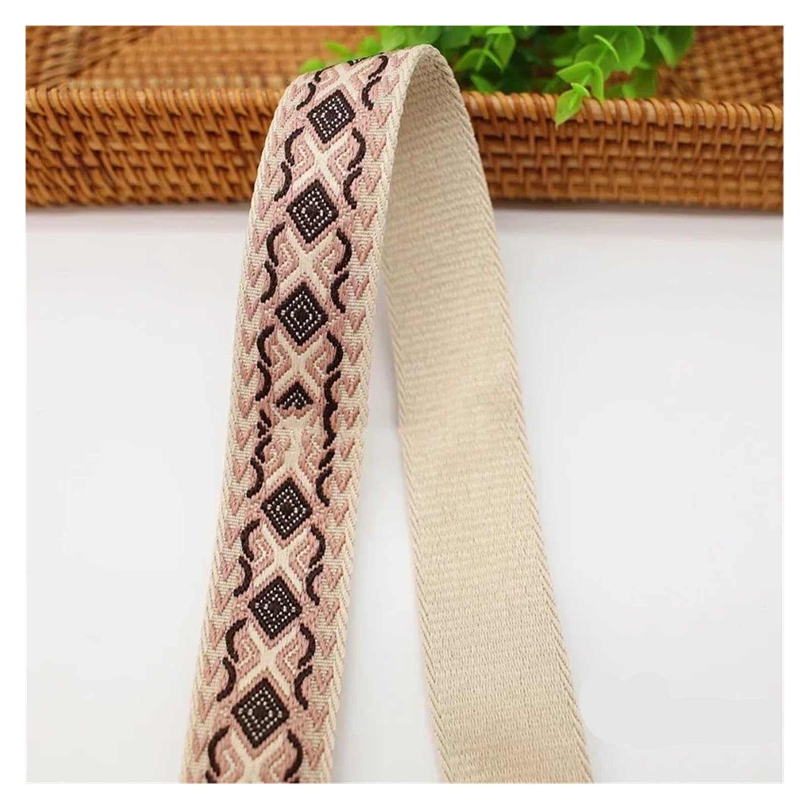 1-5Meters 38/50mm Jacquard Webbing Tape 1.8mm Thick Bags Strap Ribbon Band for Sewing Clothing Luggage Belt Material Accessories(T0449-38mm,1Meter)