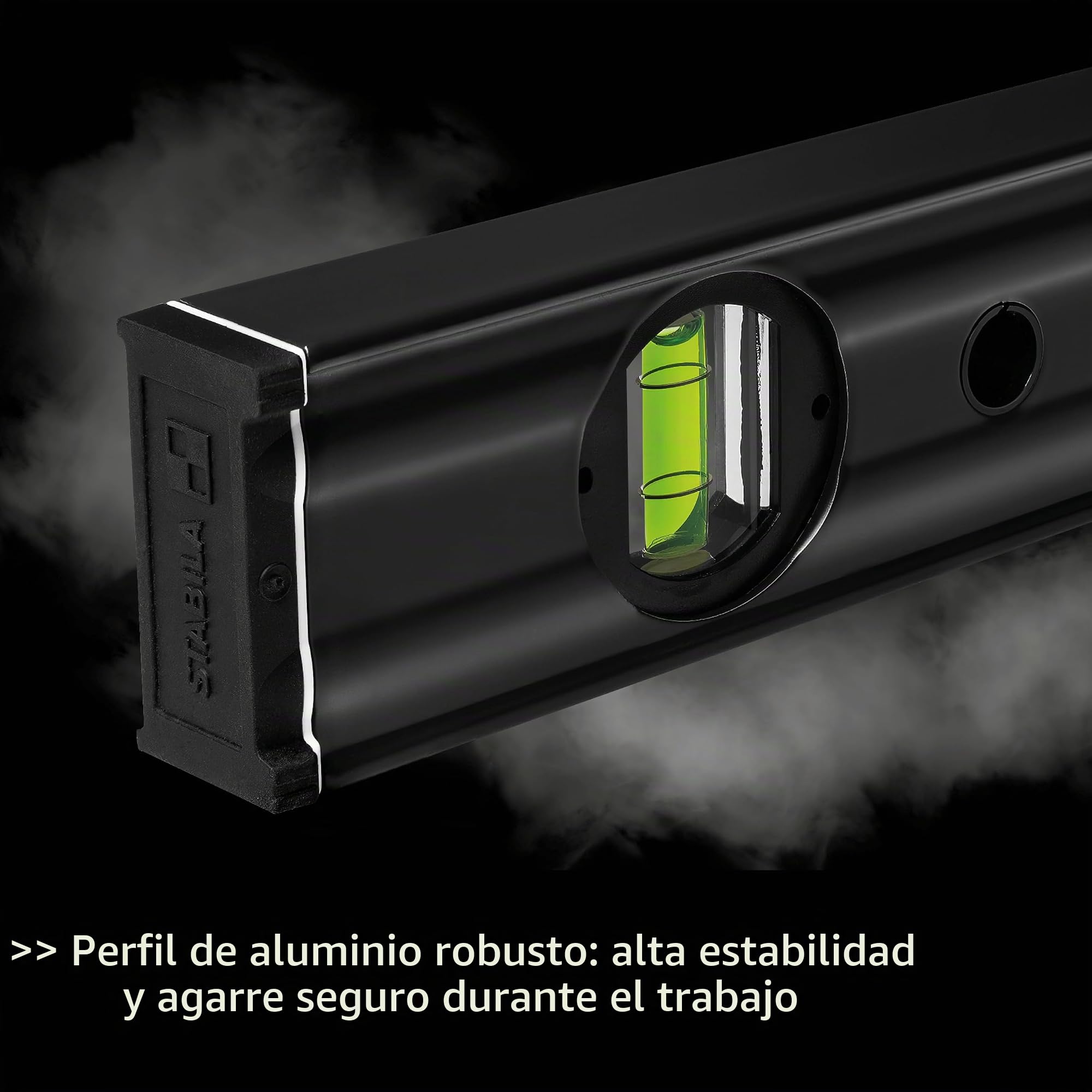 STABILA 80 AS Dark Shadow - Nivel de burbuja de 2 piezas (60 cm / 100 cm, revestimiento de antracita mate, perfil de aluminio reforzado, tope antideslizante integrado, fabricado en Alemania)