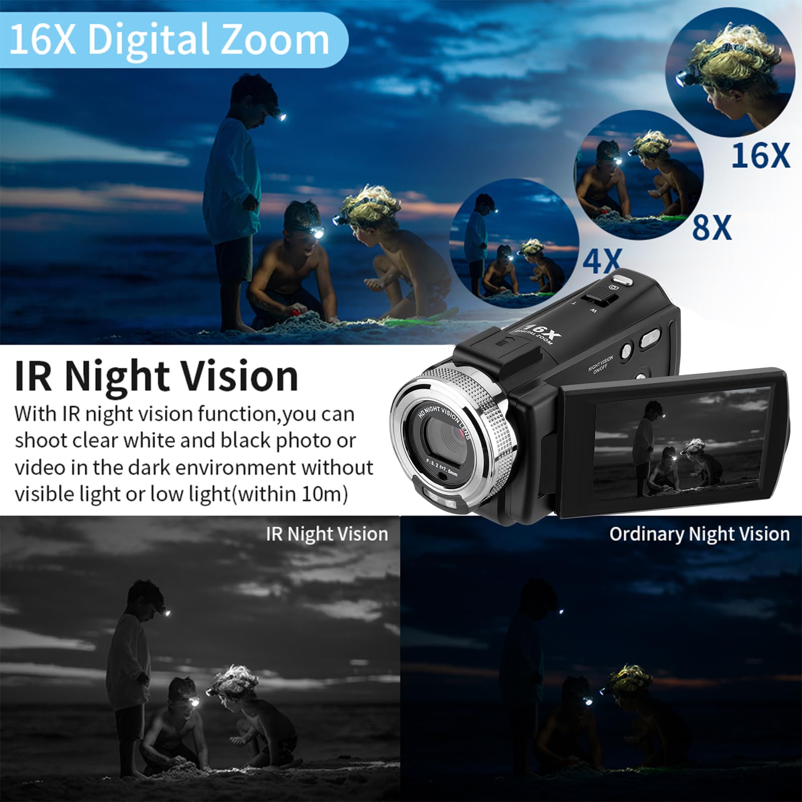 Amazon.com : ORDRO HDV-V12 Video Camera Full HD Camcorder Digital
