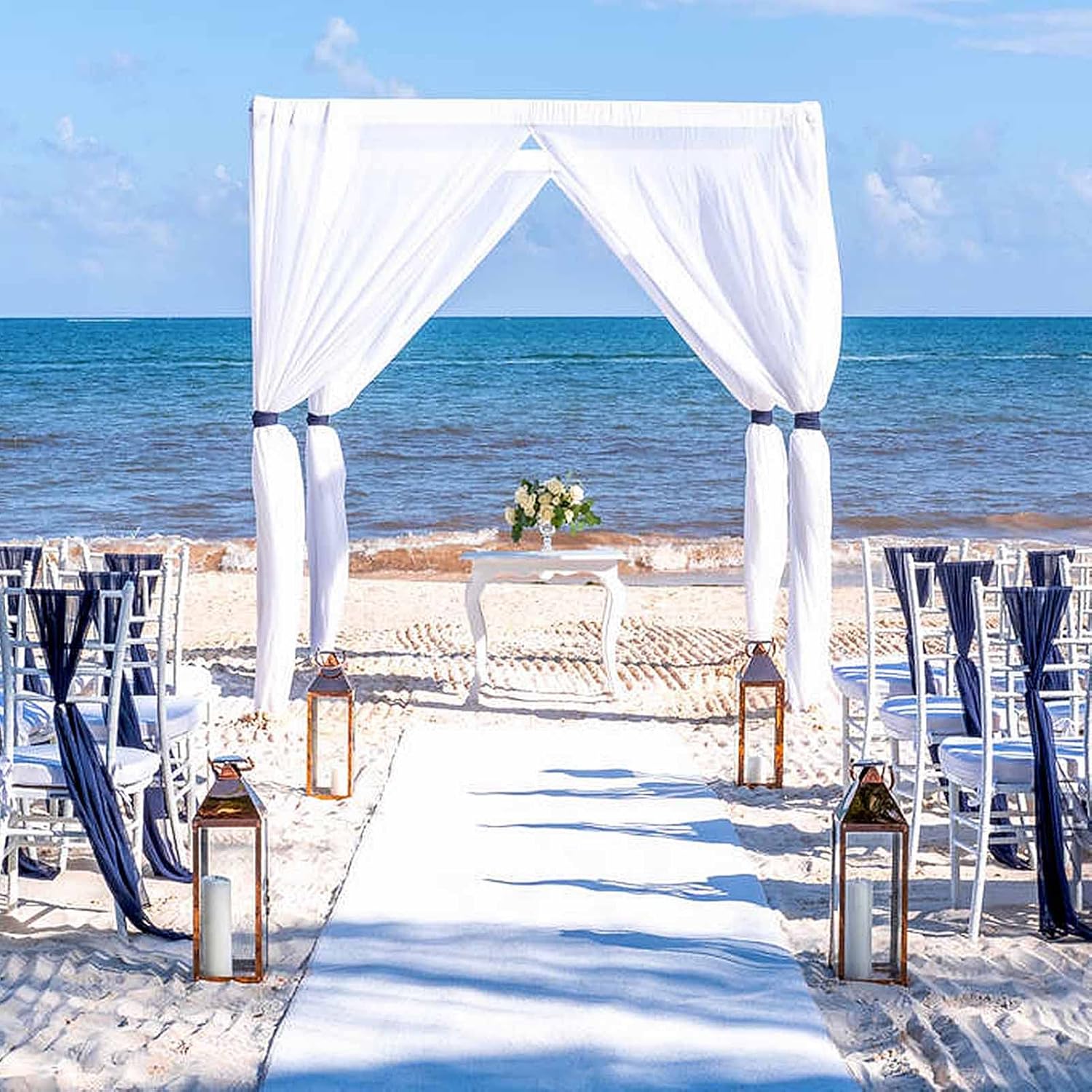 Generic White Carpet Party Decorations Carpet Runner Rug 140GSM Thickness Wedding Runner Aisle Outdoor for Indoors Church Outside Beach, 100×500cm