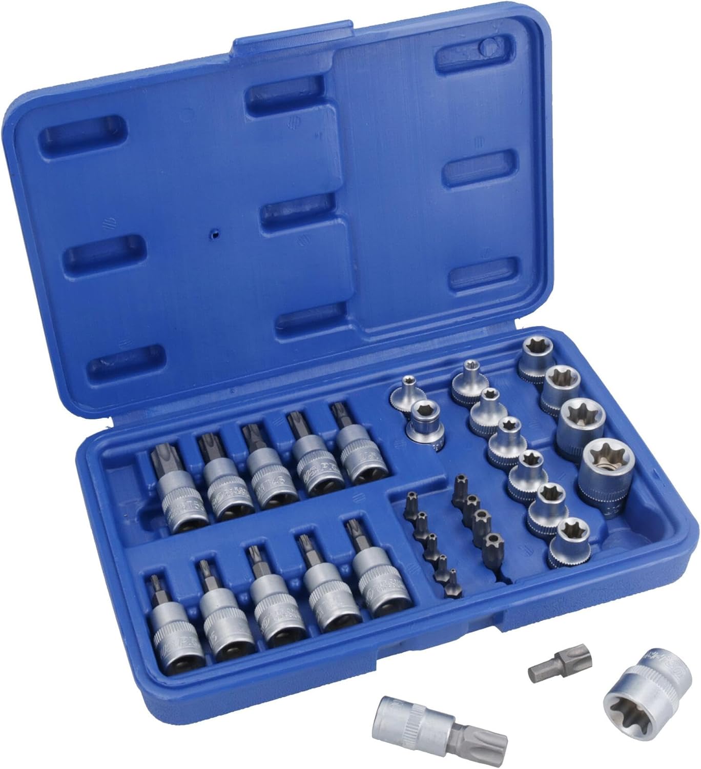 Male/Female/Torx/Star/Tamperproof E Type Sockets 3/8" Drive 34pcs AT447